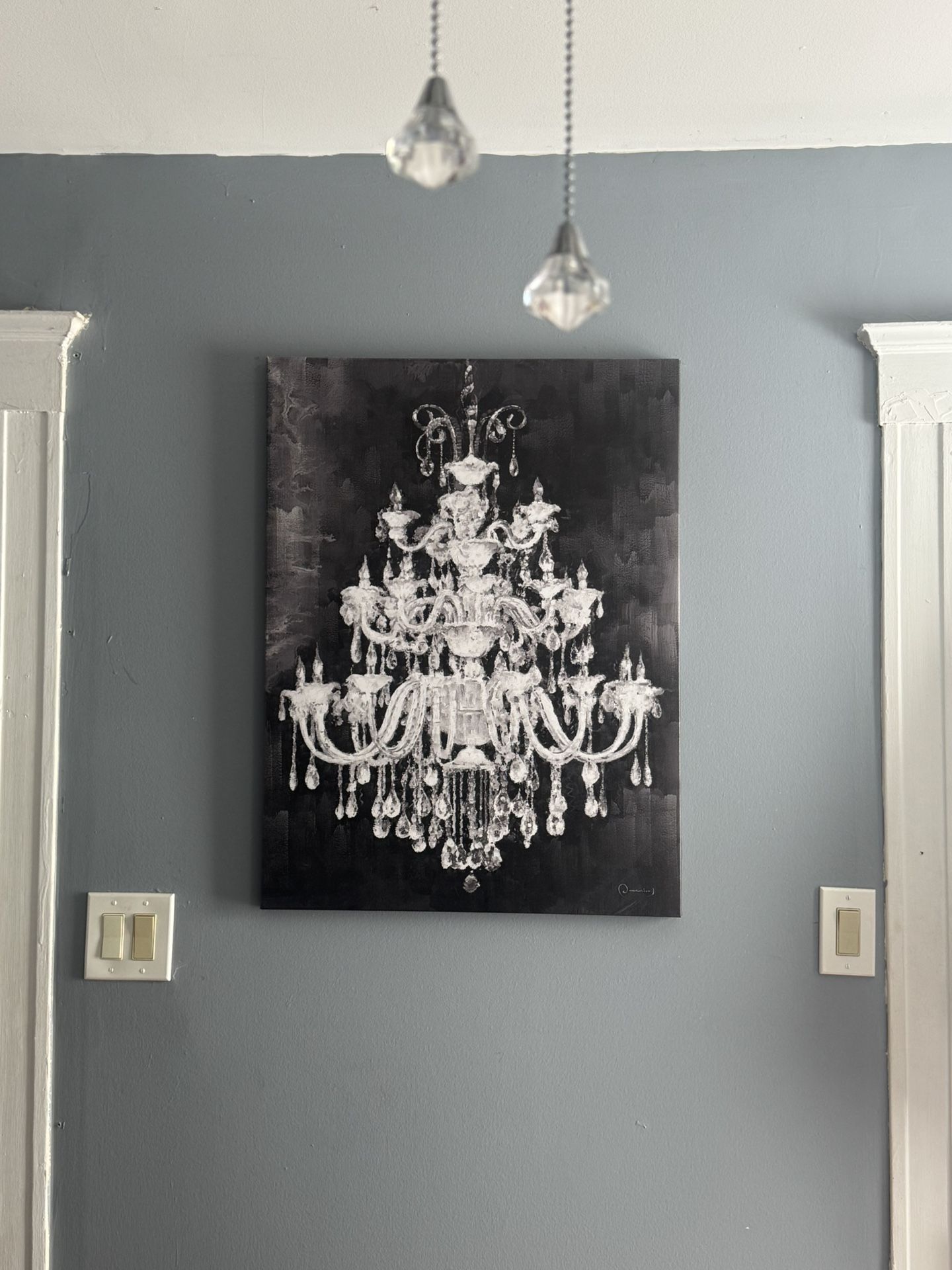 White Crystal Chandelier Canvas