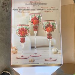Christmas Glass Candles Holders 