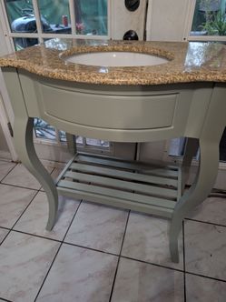Bathroom Vanity with Granite Top and Undermount Sink