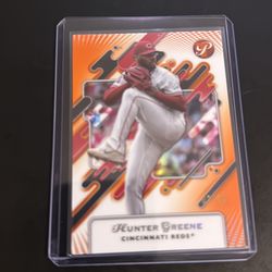 2025 Topps Pristine Hunter Greene Pristine orange refractive /25 - aqua refractor /199 Reds #75
