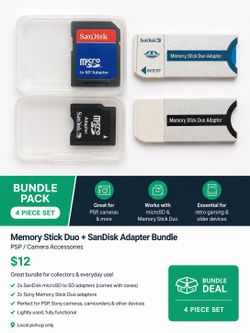 Memory Stick Duo + SanDisk Adapter Bundle | PSP & Camera Accessories