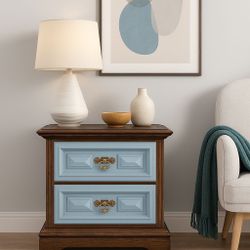 Refinished Two Drawer Side Table