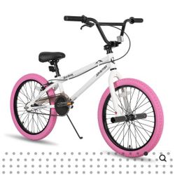 Girls 20" Pink & White Bike