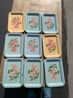 Nine sorting trays, each 6.5 x 4.5