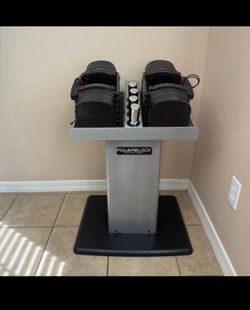 90lb power block dumbness with stand