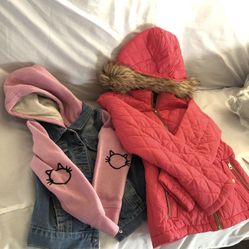 2 girls jackets blue and pink color size 6 and hot pink size L maybe 10-14 years old $20 each