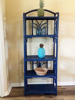 MCM Vintage Rattan Etagere Bookcase