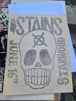 The Stains nice old 1981 punk rock flyer