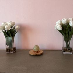 Fake Plants - Tulip Flowers In Glass Vases
