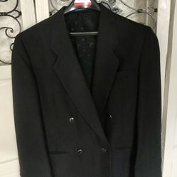 Vintage Cellini Collection Double Breasted Dress Suit Blazer Black Coat Made USA Tap See More for All Info 