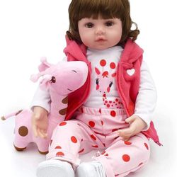 New in box Reborn Baby Dolls Toddler - Realisitc Reborn Girl 18 inch Doll Weighted Lifelike with Soft Silicone Body Gift Set for Children Age 3+