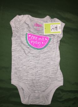 Circo Baby Girl Watermelon Print Bodysuit proper gray size 3-6M