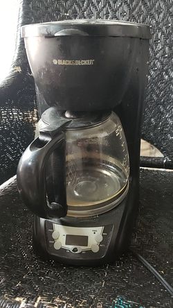 Black and decker coffee maker with pot.