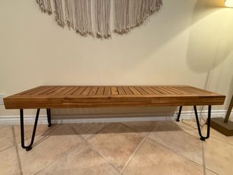 Mid-Century Modern Wood Bench
