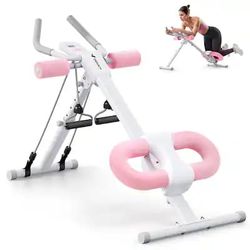 Pink Dual Track Ab Machine, Adjustable Ab Trainer Machine, Ab Workout Equipment, NEW