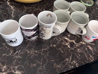 Mixed Lot of 7 Ceramic Coffee Mugs