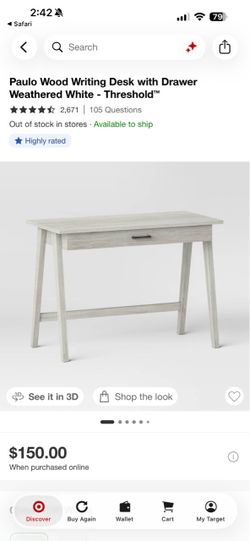 Wood Desk with Drawer