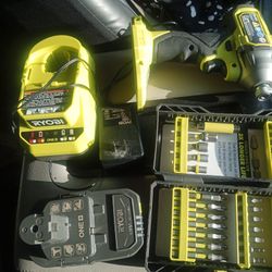 Ryobi Drill . Charger . Battery & Bits. 