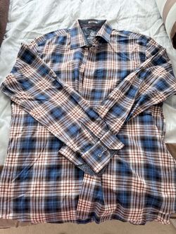 Men's Bugatchi Plaid Long Sleeve Button-Down Dress Shirt
