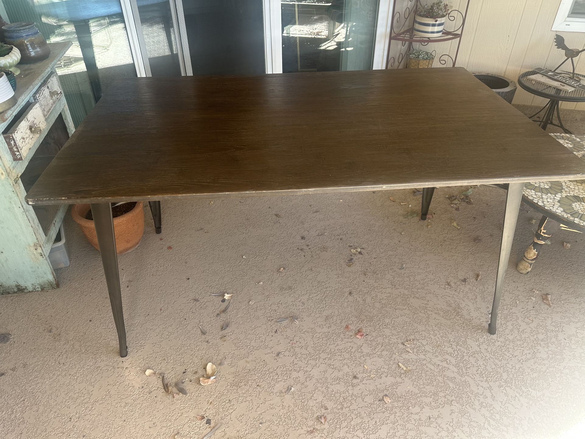 Wood Dining Table/Industrial Style