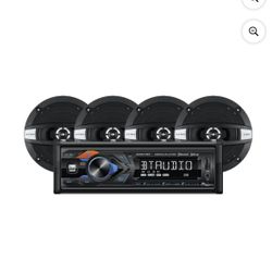 Dual Electronics Car Audio Bundle XDM17SPK4 Stereo and Coaxial Speakers, New