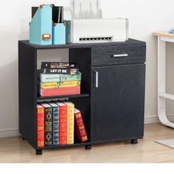 Lateral File Cabinet for Home Office,Drawer Storage Cabinet, Rolling Filling Cabinet with shelf