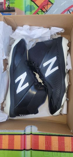 Brand New New Balance Black White Metal Mid Baseball Cleats Size 7.5