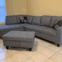 New Sectional With Ottoman 