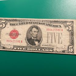 Billete Sello Rojo Antiguo 😎