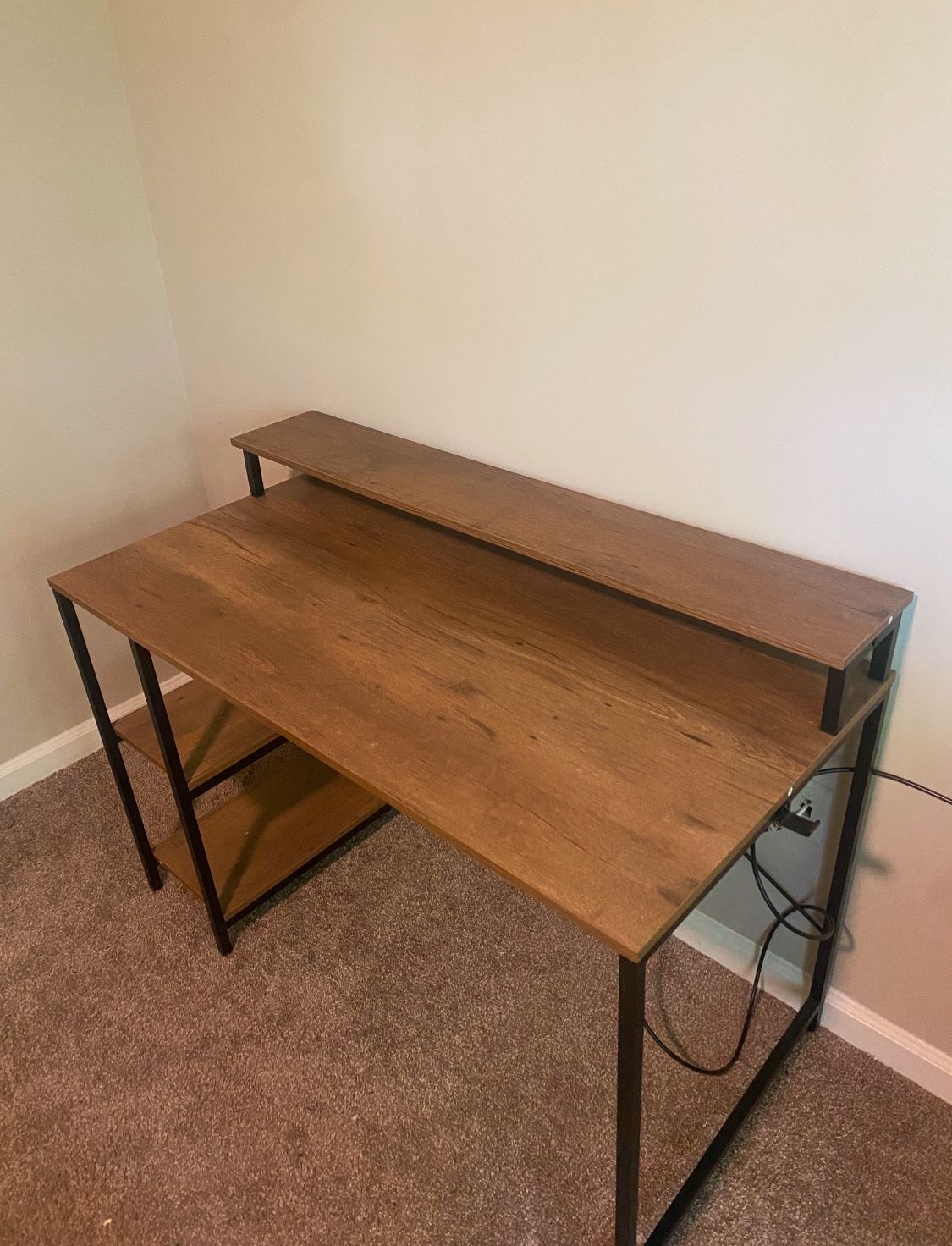 Linsy Home Computer Desk With Shelves