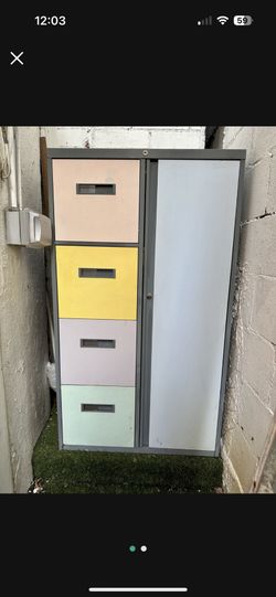 Metal Storage Cabinet with 4 drawer  - Locking Doors 