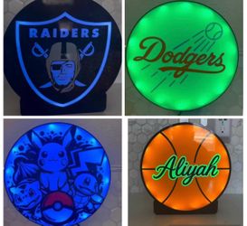 Custom/LA Dodgers/Las Vegas Raiders/ Pokemon/ Kids Custom names Neon Light sign