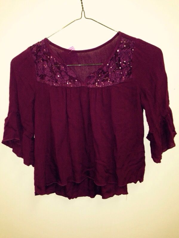 Girls Abercrombie Kids maroon lg blouse