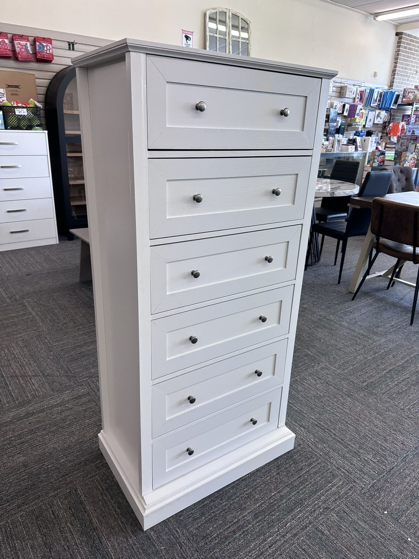 6 Drawer White Dresser, Tall Chest of Drawers Storage Cabinet, New