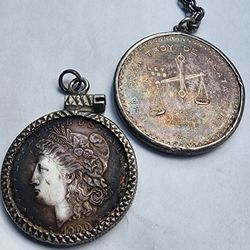 Silver coin key chains vintage