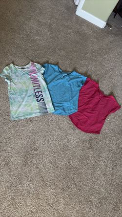 Girls size 7/8 tops active workout shirts Set of 3