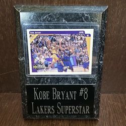 Kobe Bryant #8 Upper Deck Rookie Card 96-97 Lakers Throwback In Marble Plaque