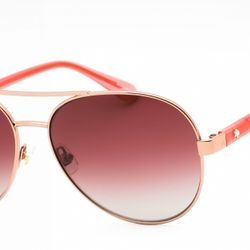 KATE SPADE AVERIE/S 00 JR Sunglasses Rose Gold Frame Burgundy Polarized