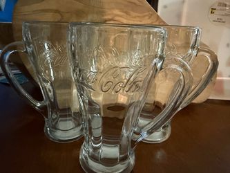 Coca-Cola Glass Mugs Set of 3