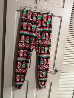 Girls No Boundaries Faux-Fur Lined Christmas Cats Leggings NWT Size Medium
