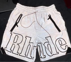 100% Authentic RHUDE silver 3m shorts