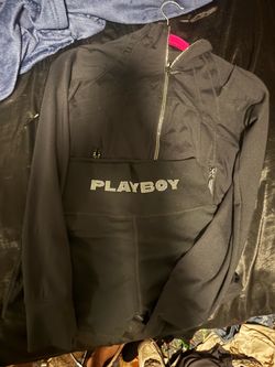 Playboy Black Quarter-Zip Athletic Jacket & Shorts set