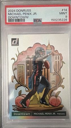 2024 DONRUSS Michael Penix Jr Downtown PSA 9 #14 RC Falcons Case Hit