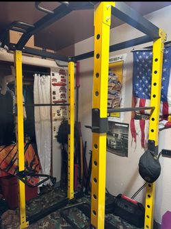 Power rack home Gym pull up dip hooks for barbell squat, and bench, press, incline, and flat fitness equipment exercise