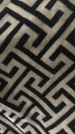 Black and Beige Geometric Pattern Fabric
