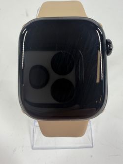 GPS Only Apple Watch Series 10 42MM Jet Black Aluminum Beige Nylon Band