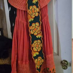 Cinco De Mayo Dress With Belt Fits  Med /Small