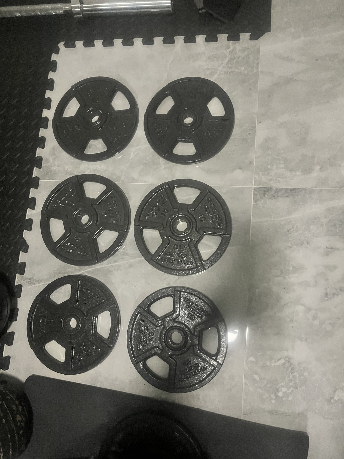 New 3 Pairs Of Golds Gym Standard Inch Weights Plates 