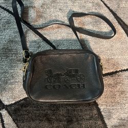 Coach Black Leather Crossbody Bag