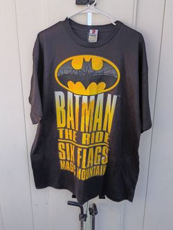 Vintage 1994 Six Flags Magic Mountain Batman The Ride XL T-Shirt DC Comics